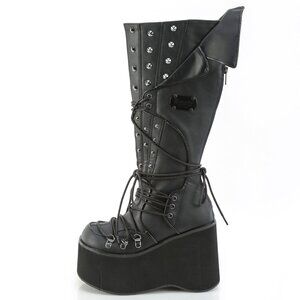 Gothic Platform Studded Knee High Boots